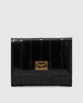 Dolce&Gabbana Black leather wallet with logo plate BI0770A8B08