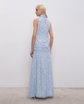 Alexander McQueen Blue Skull maxi dress 858541QCAMN