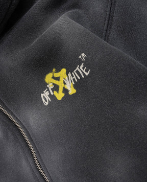 Off-White Children's gray sports jacket with Arrow Spray logo print 44BBE001S26F004