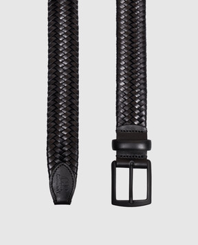 C.P. Company Black leather braided belt MAC315A110846M