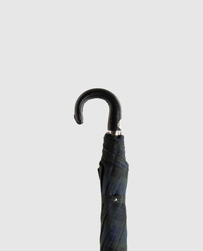 Pasotti Folding umbrella with checkered leather handle OMITUO64SCELTIC8