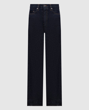 Toteme Dark blue jeans with logo patch 252WRB911FB004430