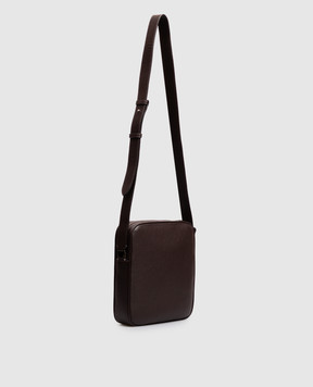 Santoni Brown leather bag with logo UIBBA2913ENAITB