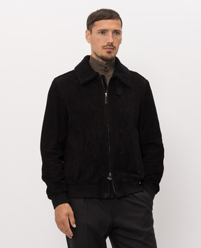 Stefano Ricci Black suede jacket with fur M7J6300240SUELU8