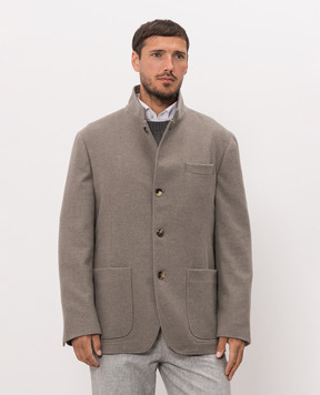 Brunello Cucinelli Khaki cashmere jacket MT4016265