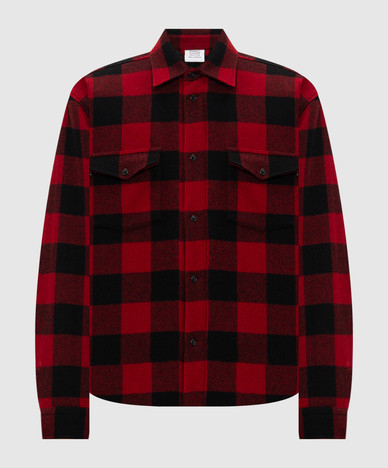 Rot karierte Wollhemdjacke