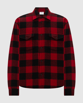 Vetements Red checked wool shirt jacket MH27SH066RCm