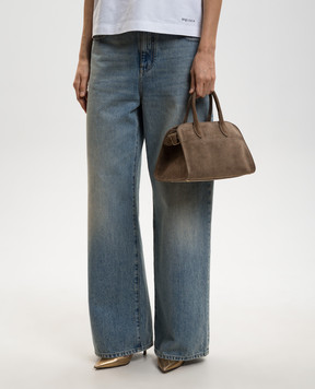 Babe Pay Pls Beige suede bag 6244