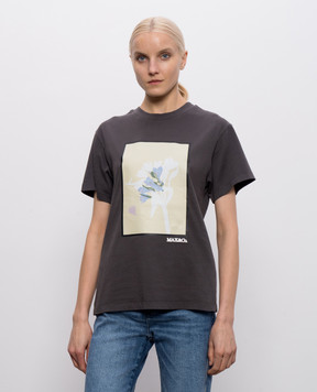 Max & Co Gnuno grey T-shirt with textured logo MCOOGNUNO