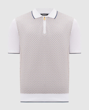 Stefano Ricci White polo shirt with contrasting pattern K212035P31F26191
