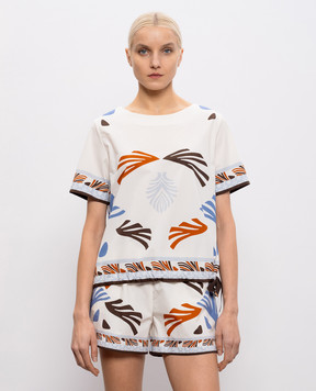 Herno Ivory blouse with contrast print BL000050D13320