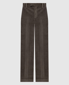 Brunello Cucinelli Green corduroy pants with monil chain MA180P8492