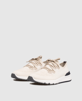 Brunello Cucinelli Beige sneakers with textured logo MZUKISO250