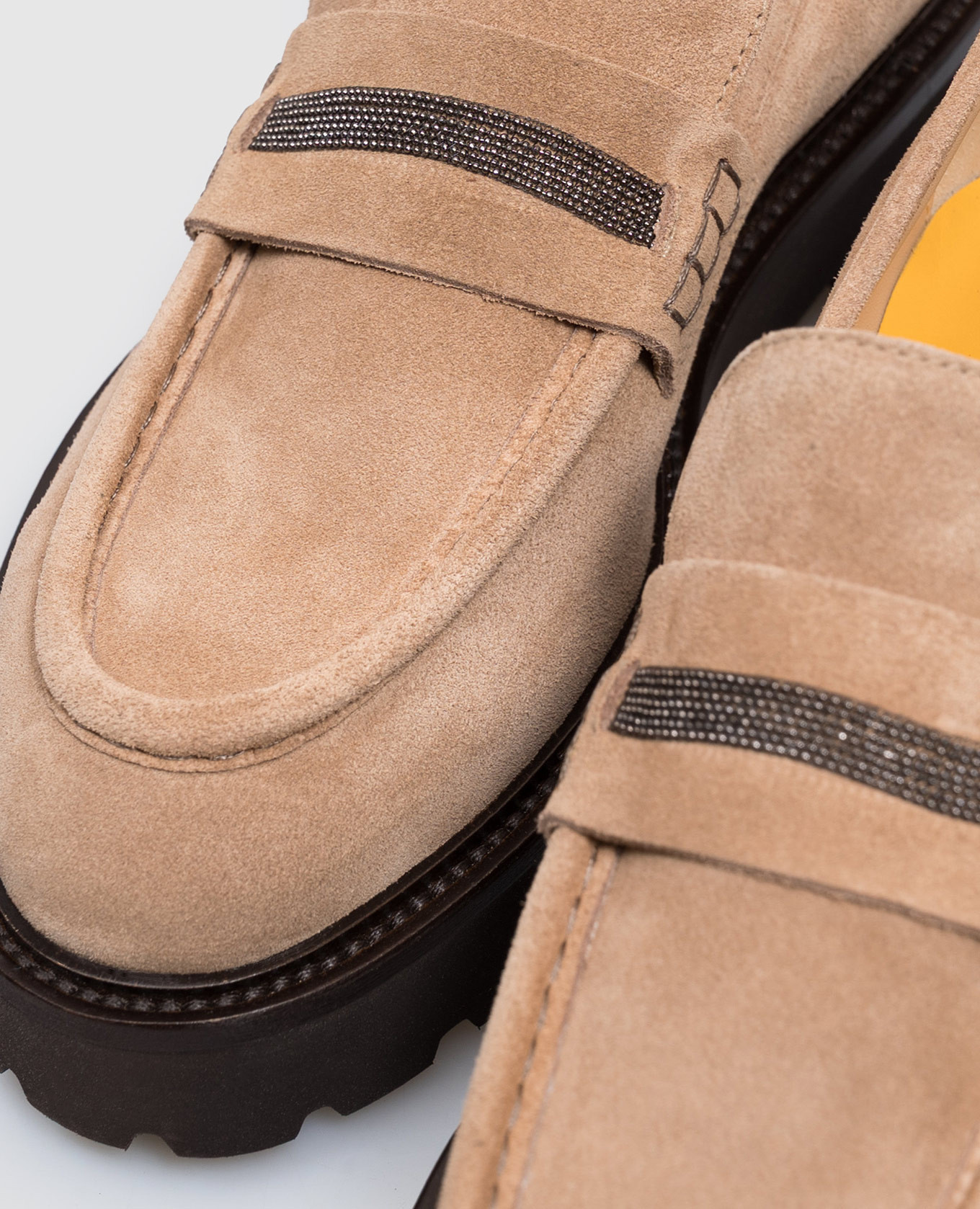 Brown suede loafers with monil chain Doucal's 5