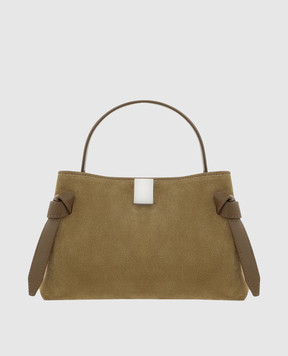 YUZEFI Khaki suede Gyoza bag GYOZA