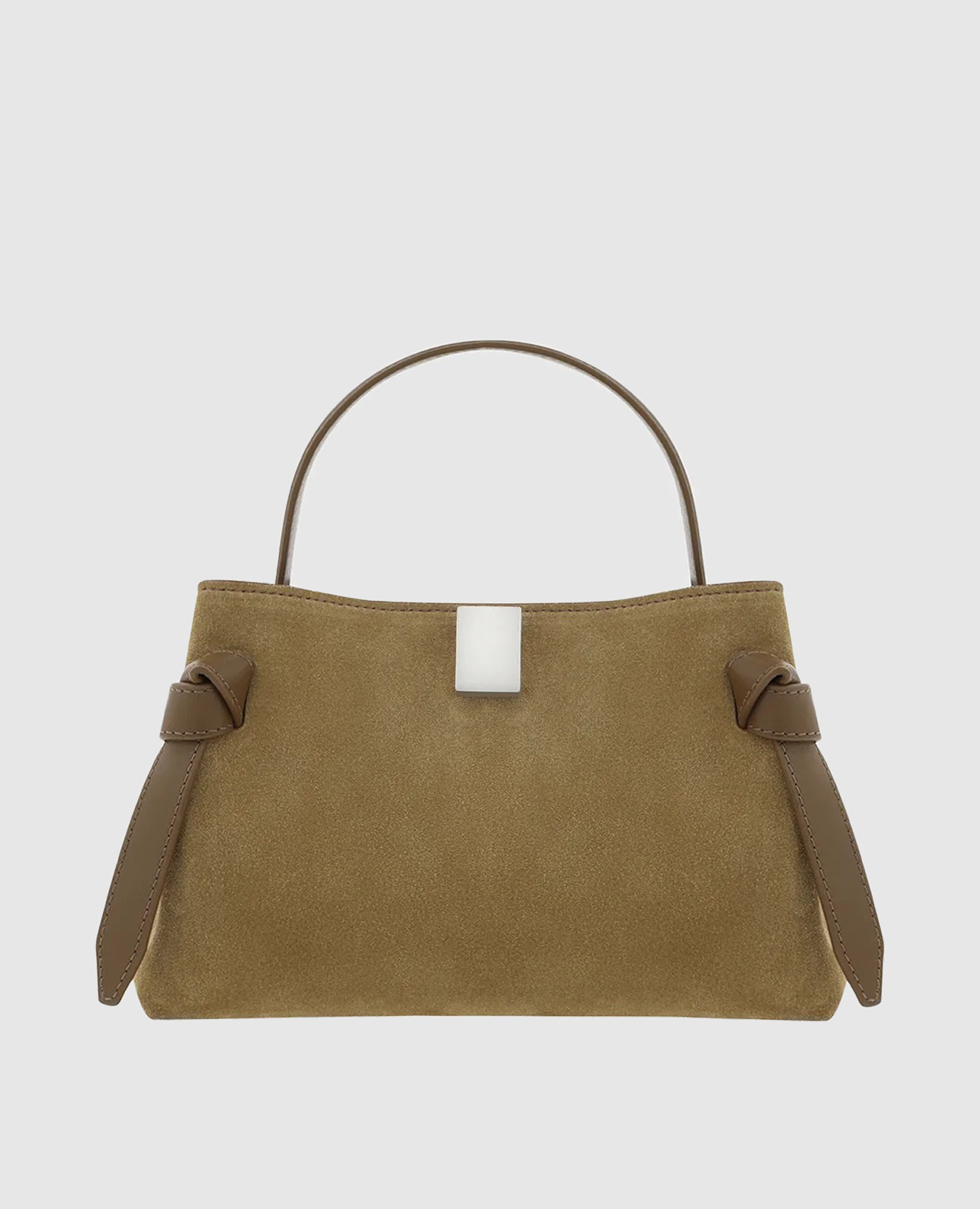 Khaki suede Gyoza bag