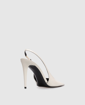 Saint Laurent Ivory leather slingbacks GUERMANTES 870505AAF29