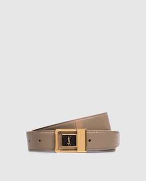 Saint Laurent Beige leather belt Cassandre 732556AAB25