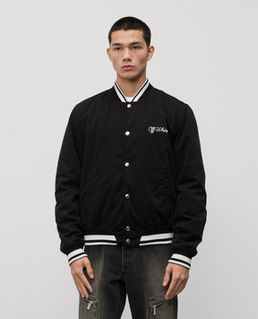 Off-White Black bomber jacket with logo 44MEH05FC9F001
