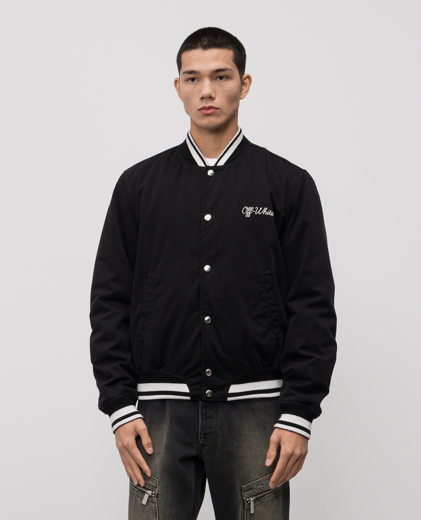 Black bomber jacket with logo Off-White 3