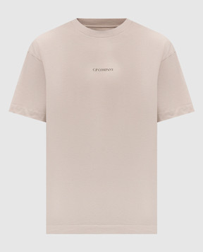 C.P. Company Beige T-shirt with monogram MTS087A005100W