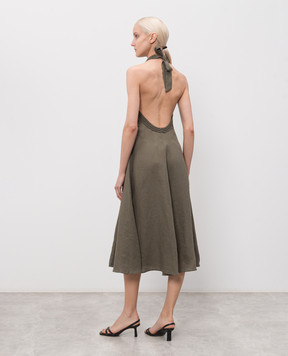 Max & Co Carabo khaki dress with open back MCOCARABO