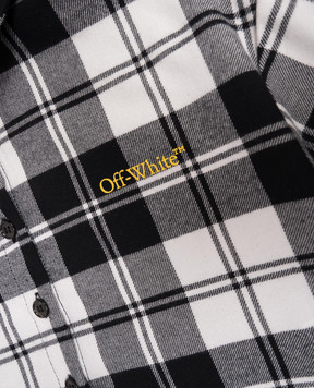 Off-White Children's gray cropped checked shirt 44GGA01CF5F001