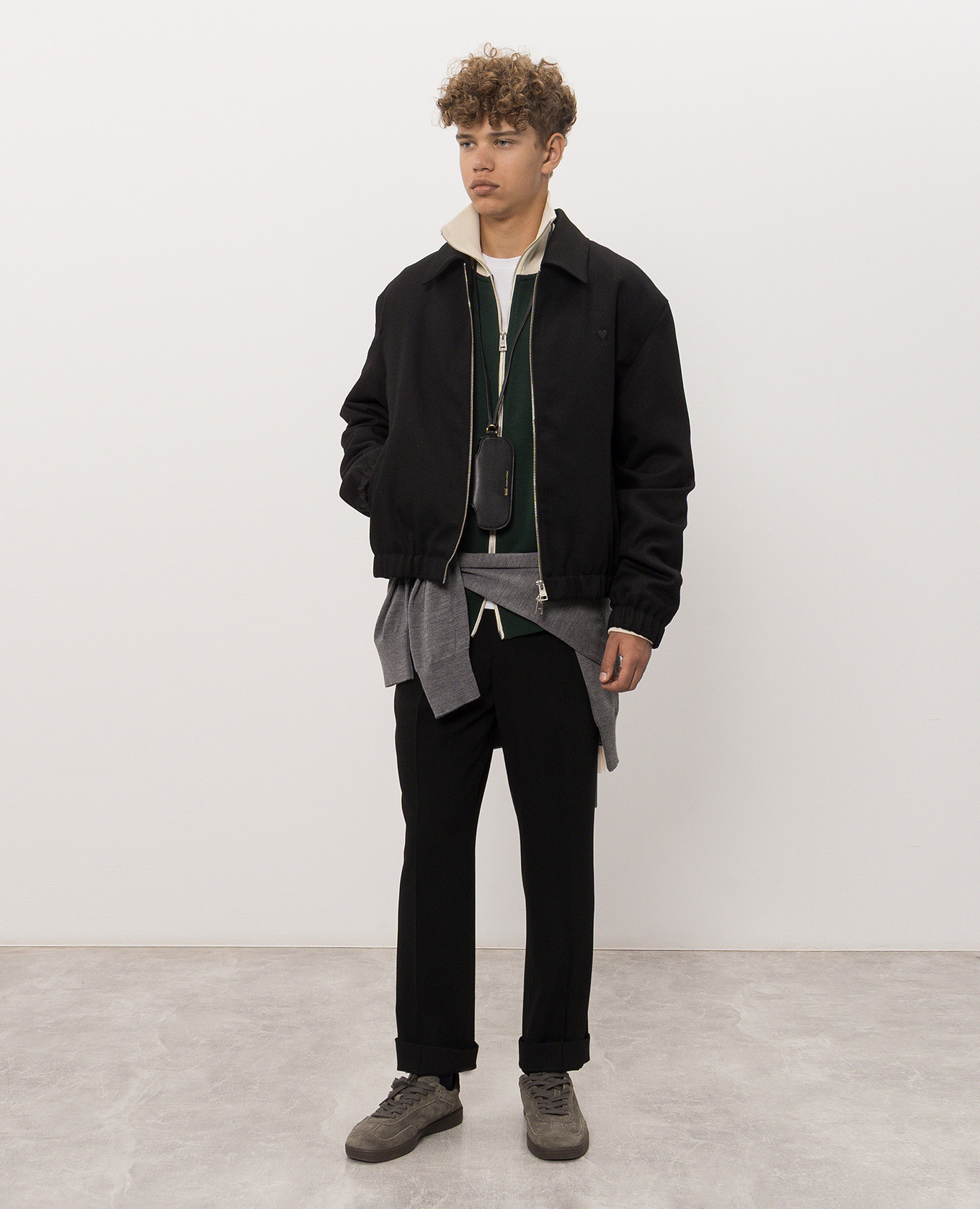 Black wool jacket Ami Paris 2