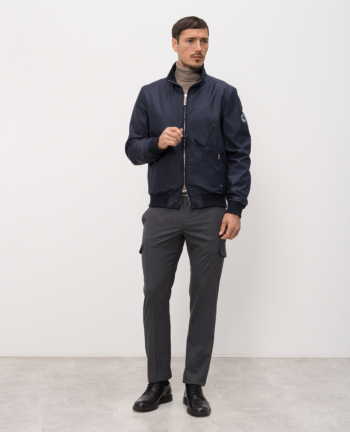 

Blue silk jacket with emblem patch Stefano Ricci