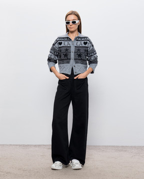Palm Angels Gray patterned cardigan PAWHB002KN001