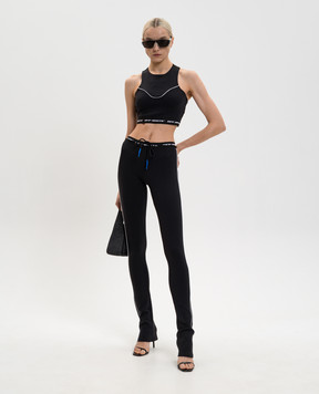 Off-White Black top with contrast logo 2VO05QS26JER001