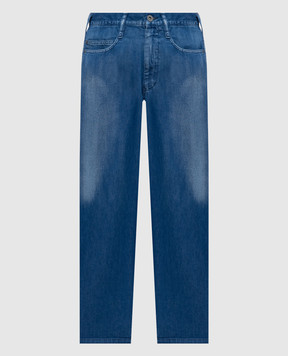 Y`S Yamamoto Blue jeans with a worn effect YKP99005