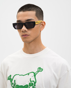 Palm Angels Black sunglasses with contrast logo print PA1030180753