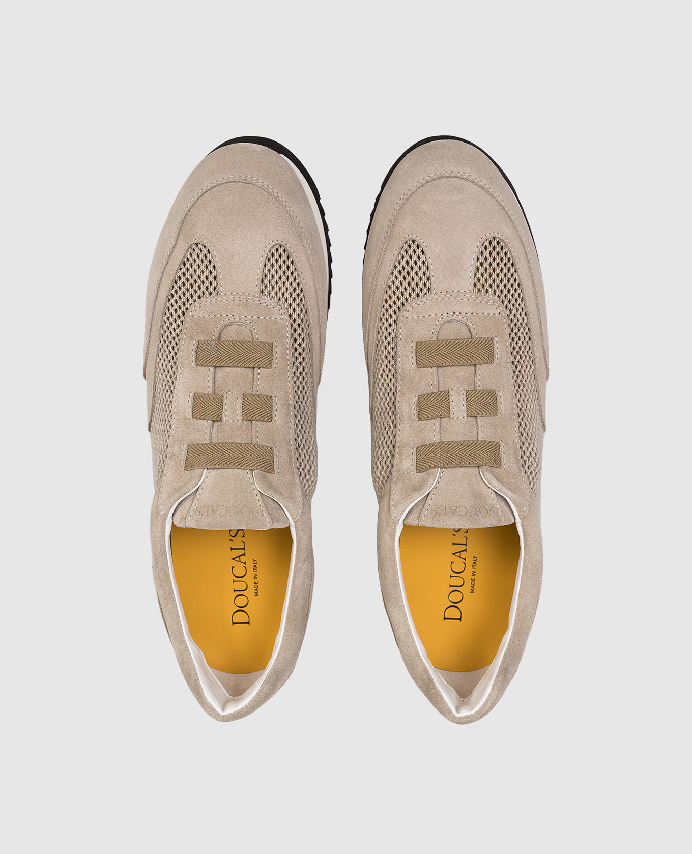Beige combination sneakers with logo Doucal's 4