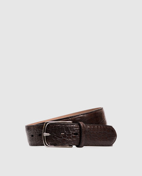 Enrico Mandelli Brown crocodile leather belt MDL0207610