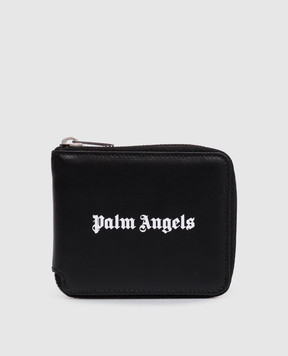 Palm Angels Black wallet with logo print PMNC025S26LEA001
