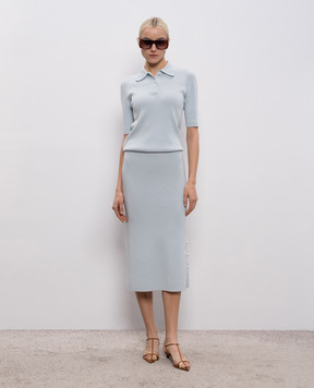 Jil Sander Blue wool midi skirt J02MA0366J14830