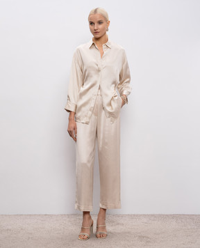 Peserico Beige blouse with monil chain A0640106638