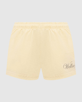 Sporty & Rich Avenue Disco yellow shorts with contrast print SH03776083YE02