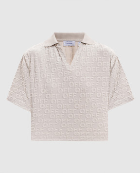 Off-White Beige polo shirt with logo pattern 29A00713T
