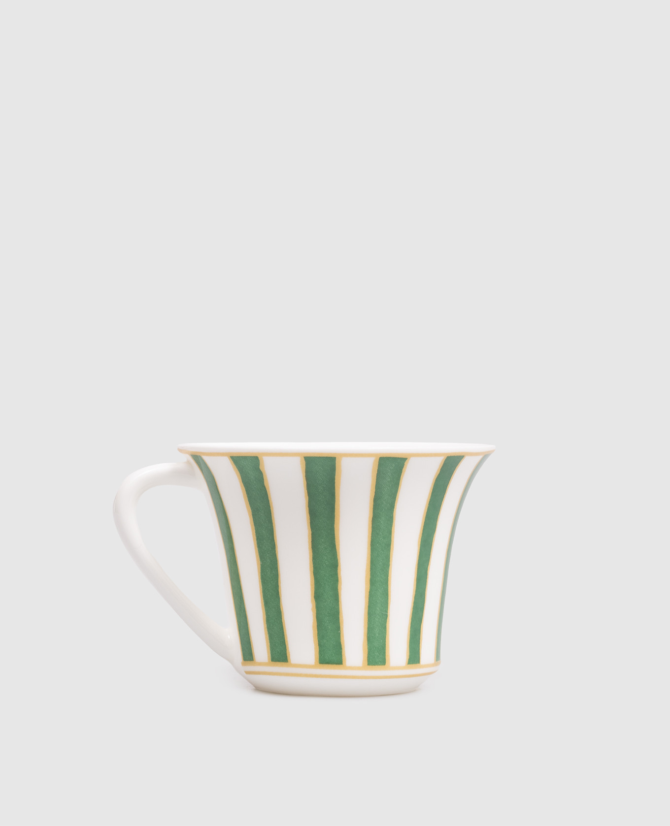 

White porcelain coffee cup Striche Verdi e Oro Geminiano Cozzi 1765