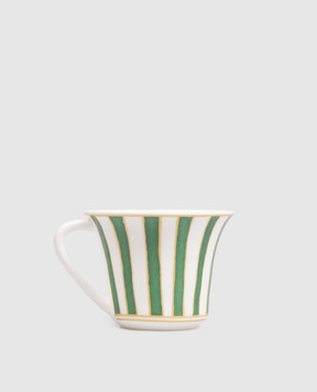 Geminiano Cozzi 1765 White porcelain coffee cup Striche Verdi e Oro TTCMI059036