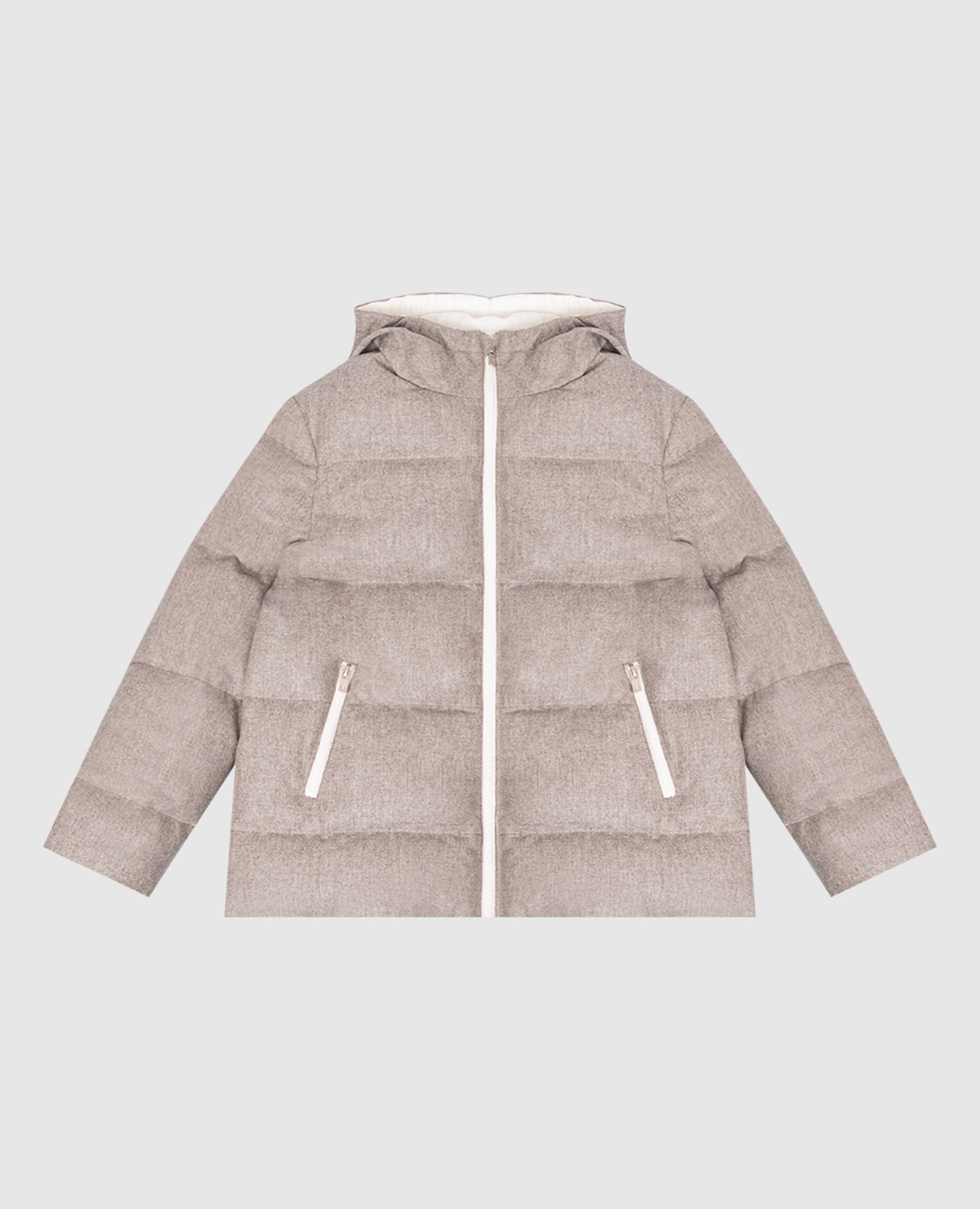 Children's gray wool down jacket