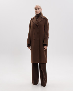 Ermanno Scervino Brown double-breasted wool coat D496D316ZBG
