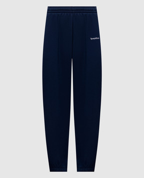 Sporty & Rich Blue insulated joggers with logo embroidery PA08784300BL106