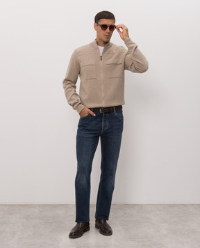 Peserico Beige wool and cashmere cardigan R59598F1209470