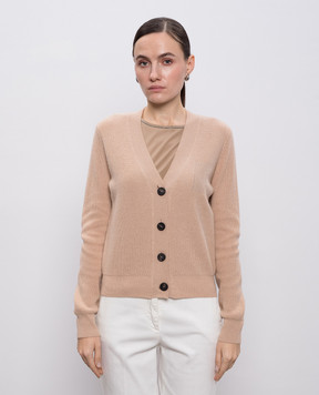 Peserico Beige cardigan made of wool, silk and cashmere S99483F129018C