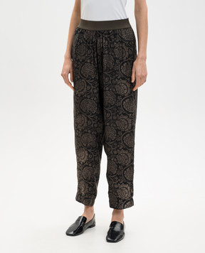 UMA WANG Palmer black floral print pants UP3006