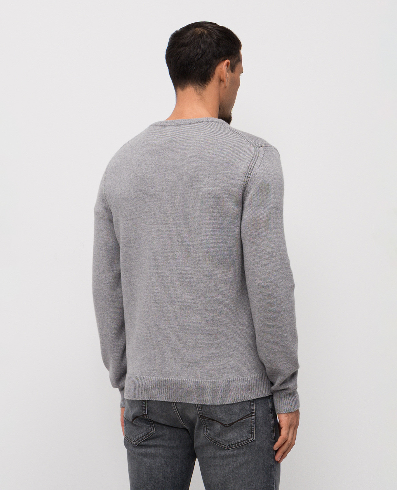 

Grey wool sweater with logo pattern Peserico, Blue