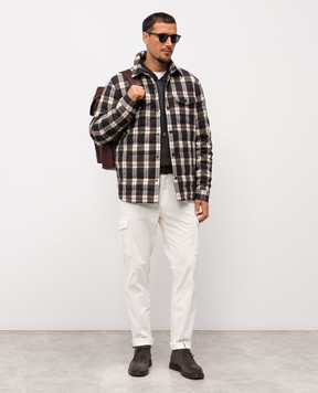 Peserico Grey checked wool down jacket R52760D06417